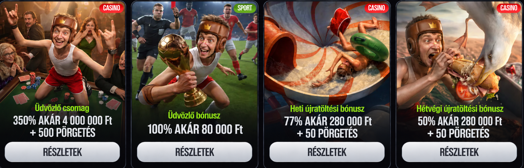 Screenshots of a mobile game app displaying various gameplay interfaces and menus.