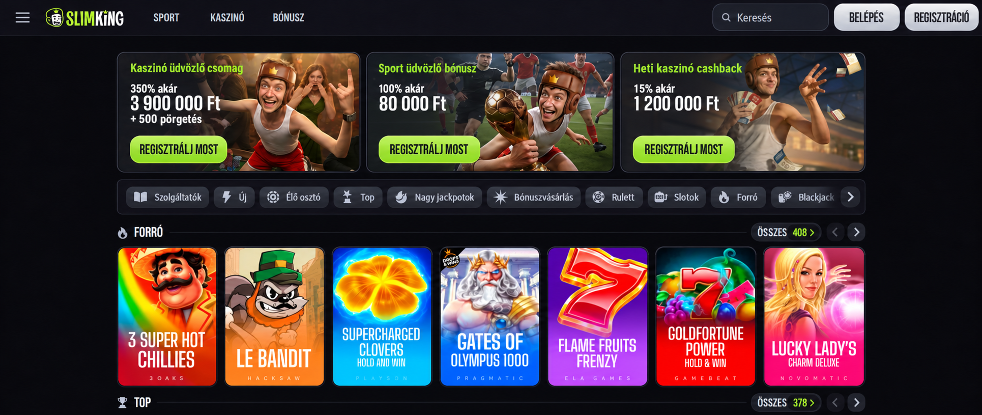 A computer screen displaying a casino website with various games and promotional banners visible.